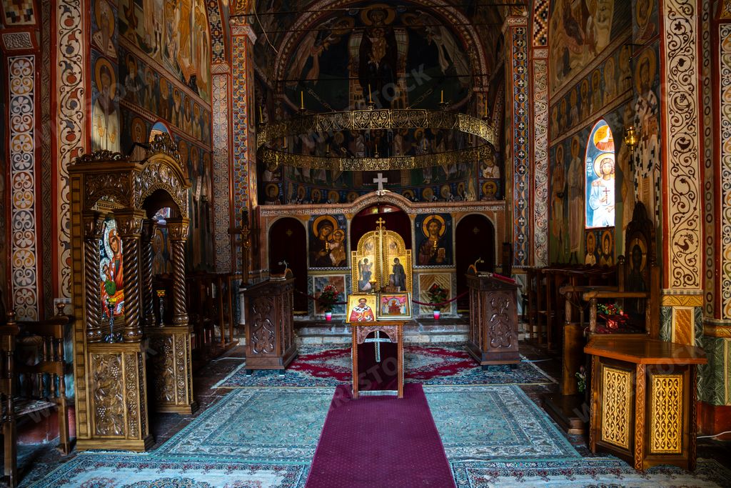 The inside of Podmaine monastery. Budva, Montenegro
