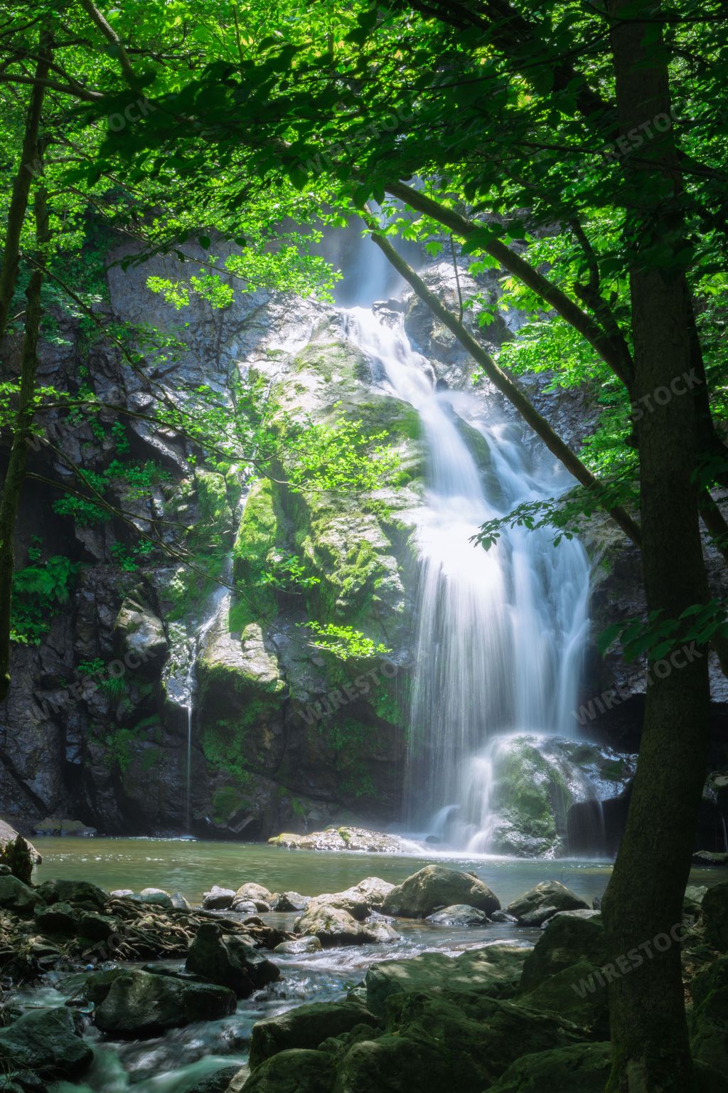 A vertical shot of a beautiful waterfall in Yalova, Turkey