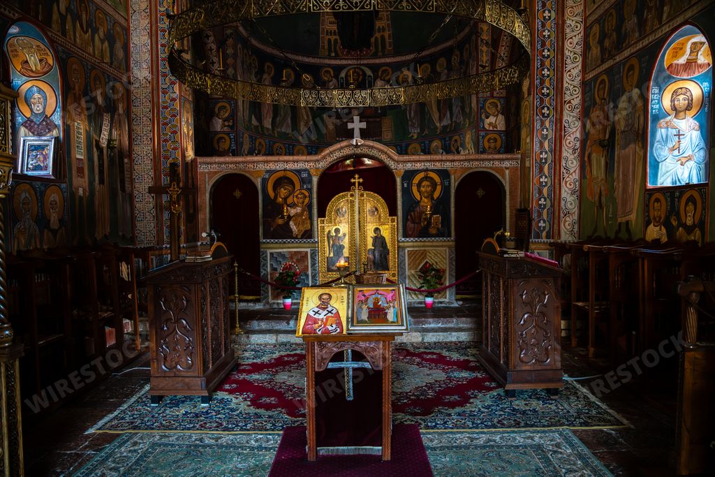 The inside of Podmaine monastery. Budva, Montenegro