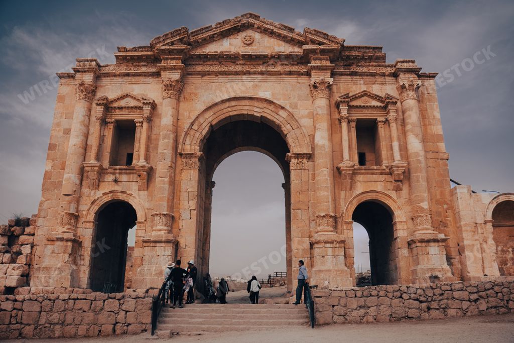 The Arch of Hadrian in the Roman City of Jerash in Jordan.