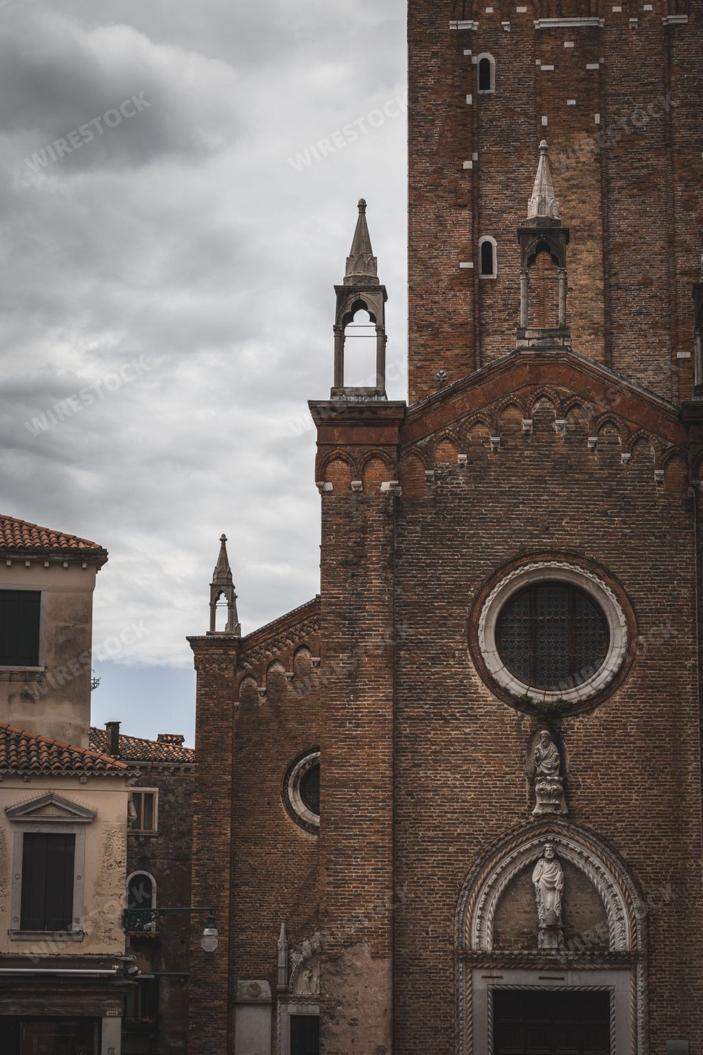 The exterior of Basilica S.Maria Gloriosa dei Frari. Venice, Italy
