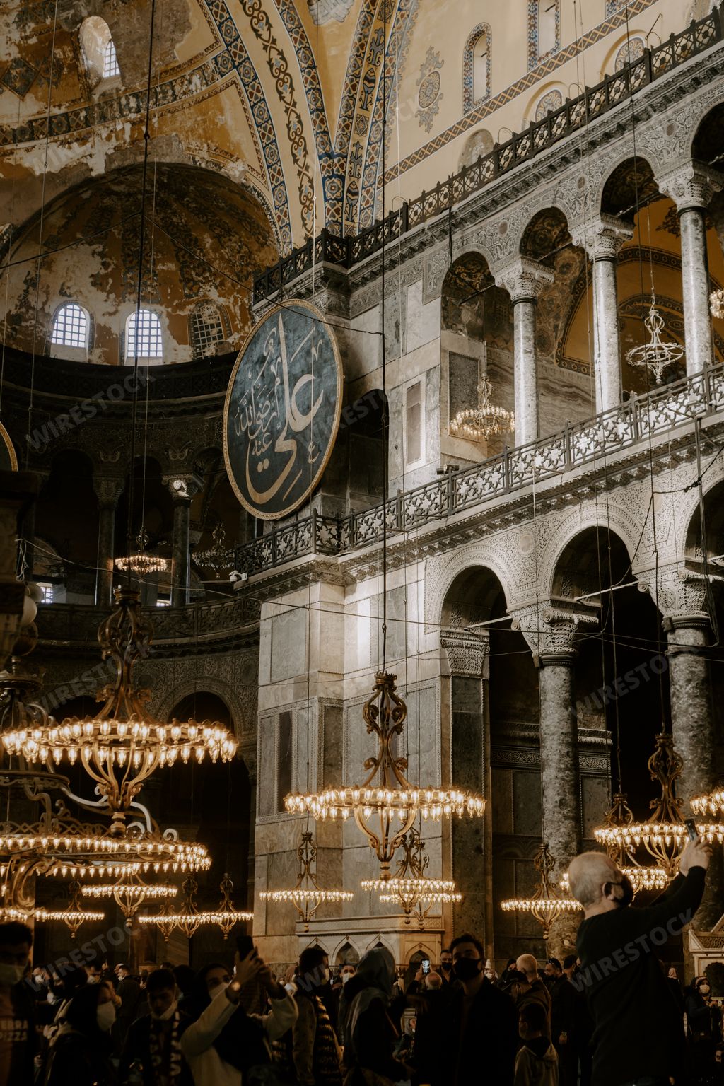 Hagia Sophia interior, the best example of Byzantine Architecture. Inside Ayasofya mosque in Istanbul