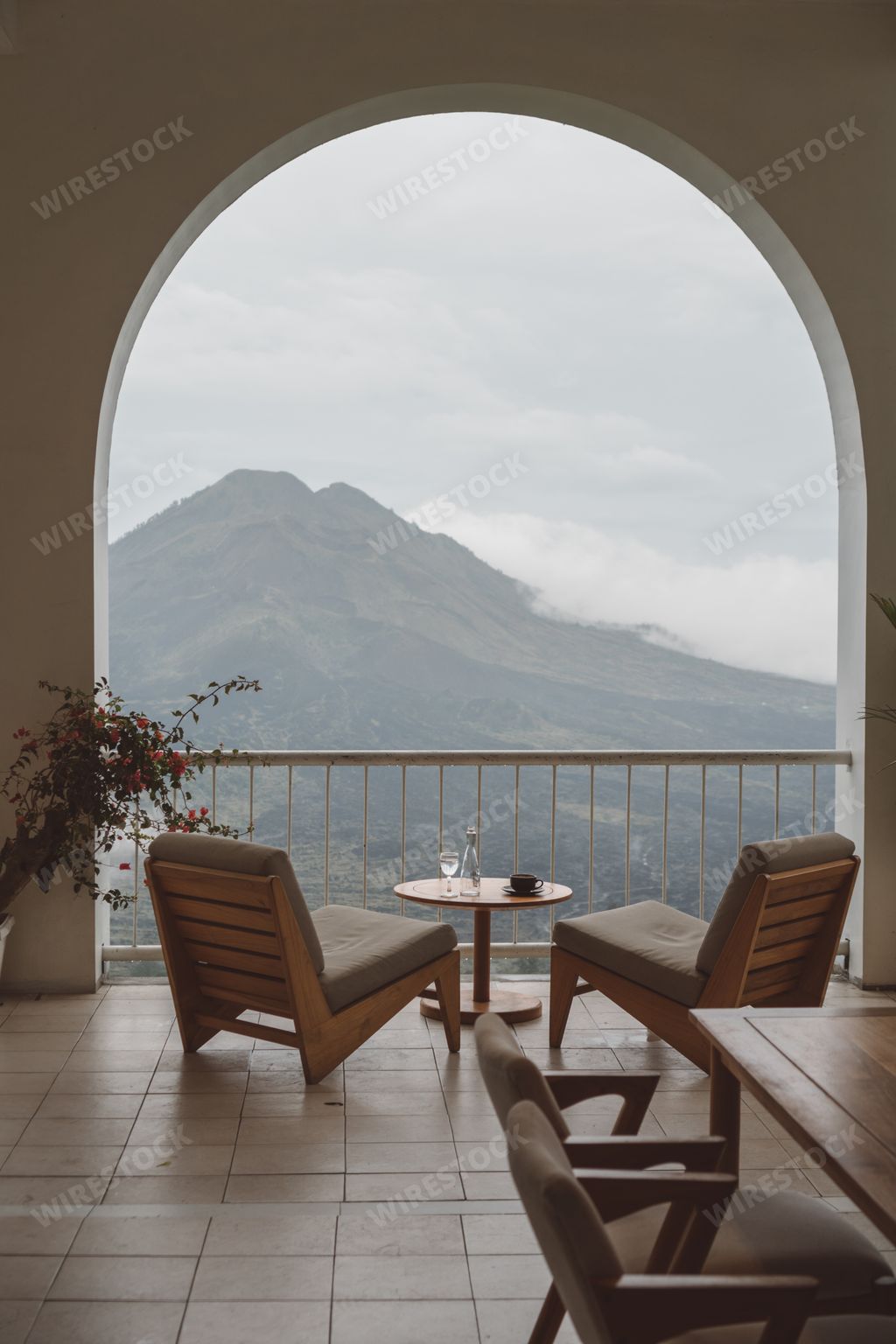 Bali Kintamani cafe interior, cafe with Mount Batur view. Bali interior design, Bali cafe concept