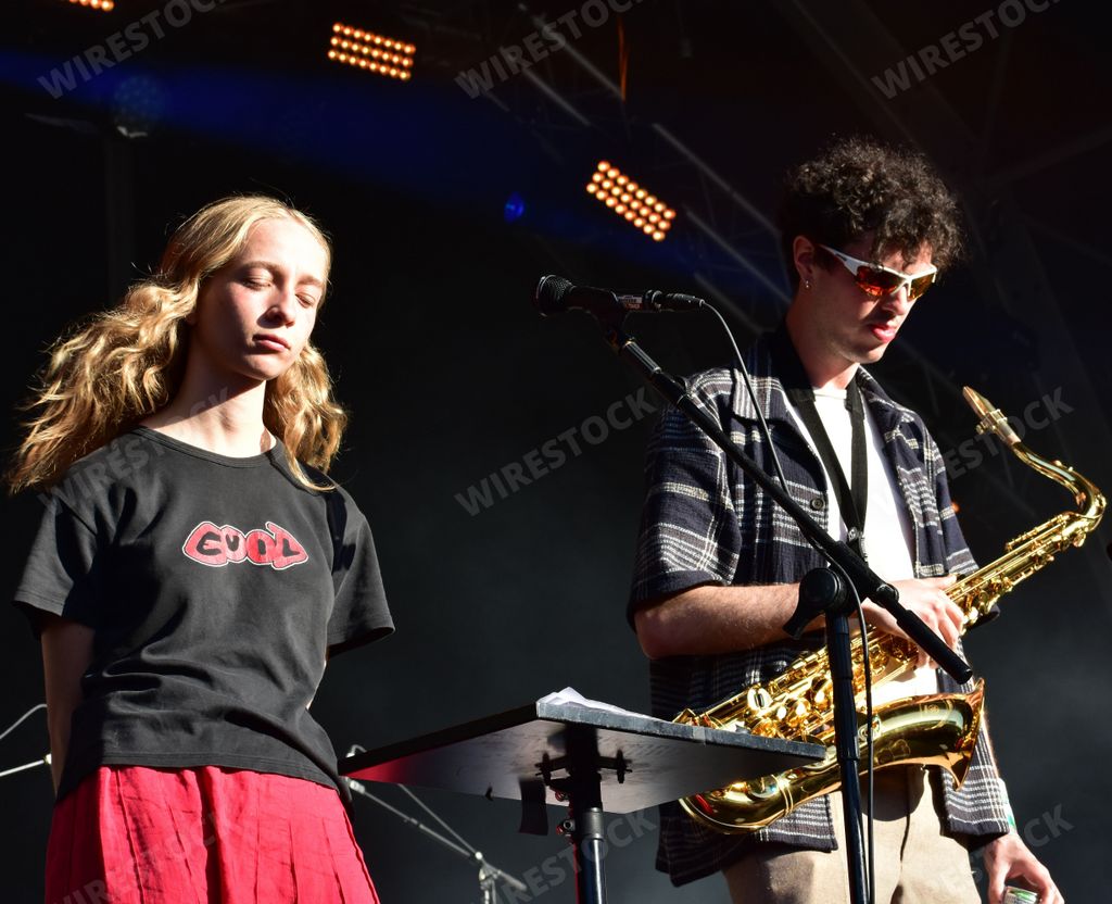 Singer & songwriter Katy J Pearson in performance at the Bristol Sounds festival with fellow artists. Lloyds Amphitheatre, Bristol, UK. June 26 2022.