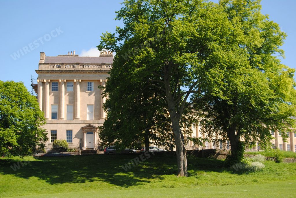 The Royal Crescent, Bath, Somerset, England. July  21, 2019.  Designed by John Wood the Younger and built between 1767-74.