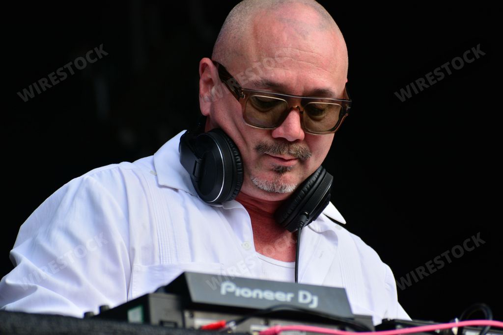 American musician and DJ Huey Morgan at the Bristol Siren Festival, Lloyds Amphitheatre, Bristol, UK. July 29 2022.