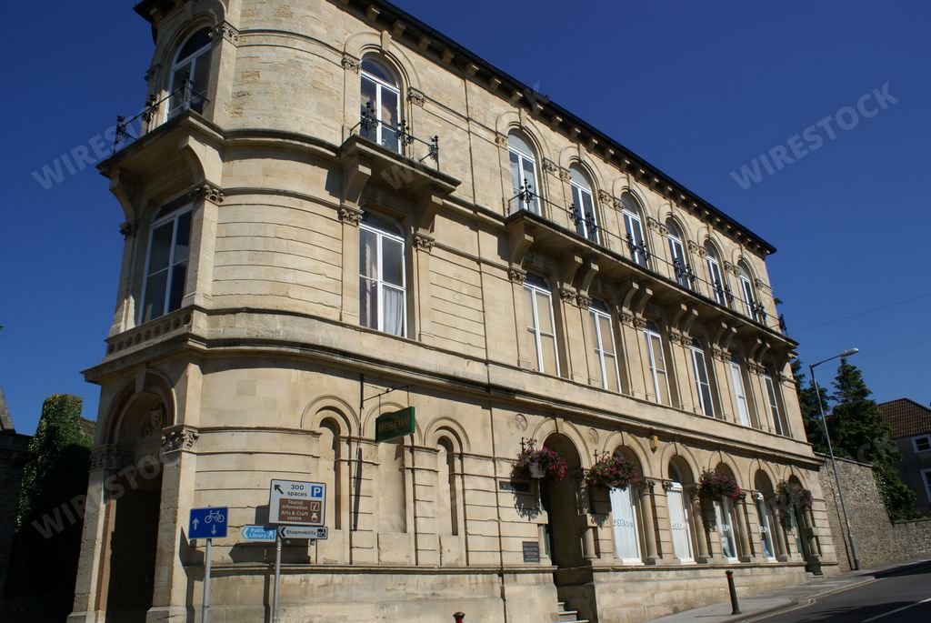 Frome Museum, Frome, Somerset, England. 20 August 2015. The museum was originally built as a Literary and Scientific Institute,in 1865.