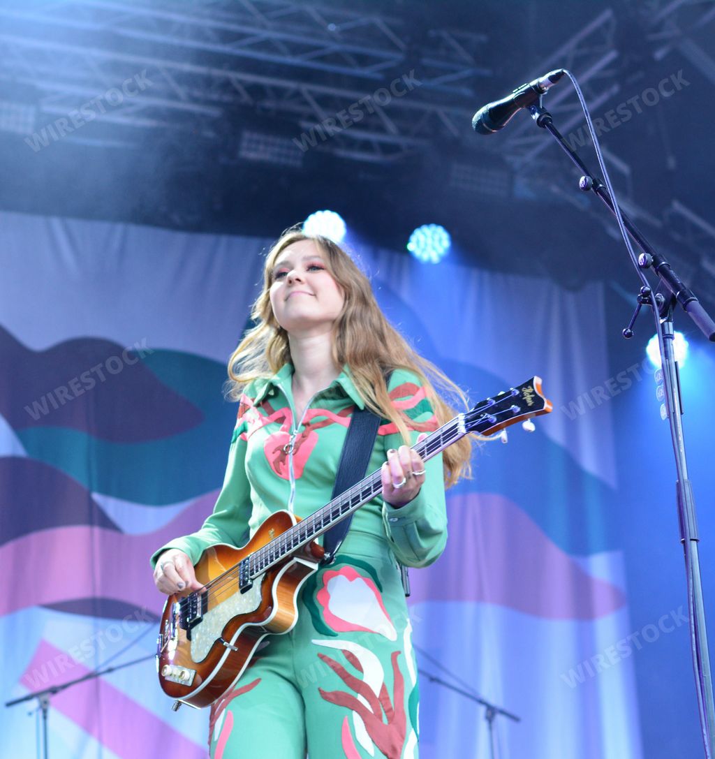 First Aid Kit, folk duo and sisters Johanna and Klara Soderberg, in performance at Bristol Sounds, Lloyds Amphitheatre, Bristol. June 26 2022