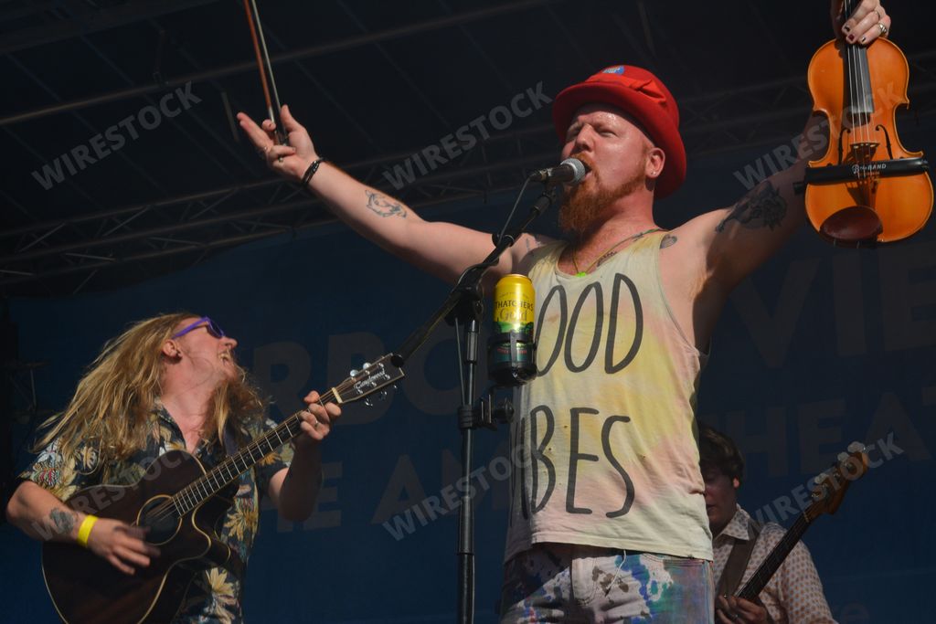 Folk and punk band Imprints at Bristol Harbor Festival, Lloyds Amphitheater, Bristol, UK. 21st July 2024