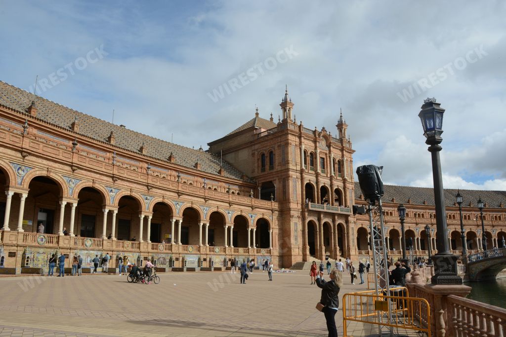The Plaza de Espana, or Spain Square, Seville, Andalusia, Spain. November 15, 2022.