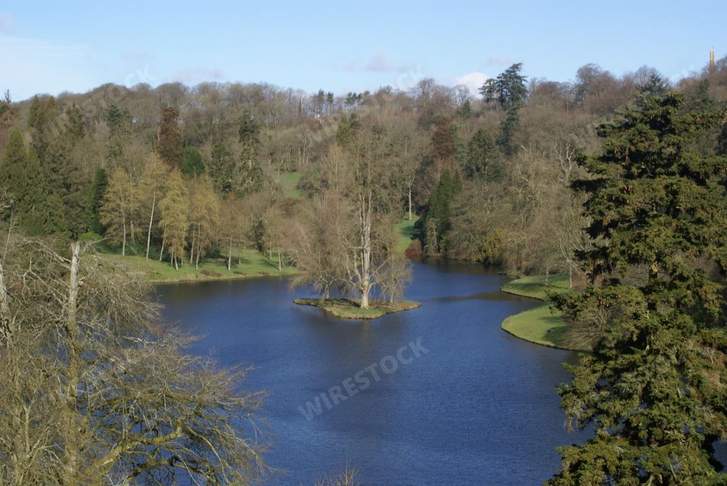 Stourhead house and gardens, Wiltshire, England. March 10 2014. Stourhead  is one of the most popular National Trust estates in southern England.