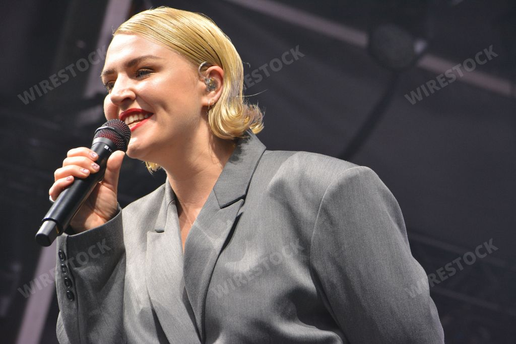 Musician Rebecca Taylor, known by her stage name Self Esteem, in performance at Bristol Sounds music festival. Bristol, England. UK. June 24 2023.