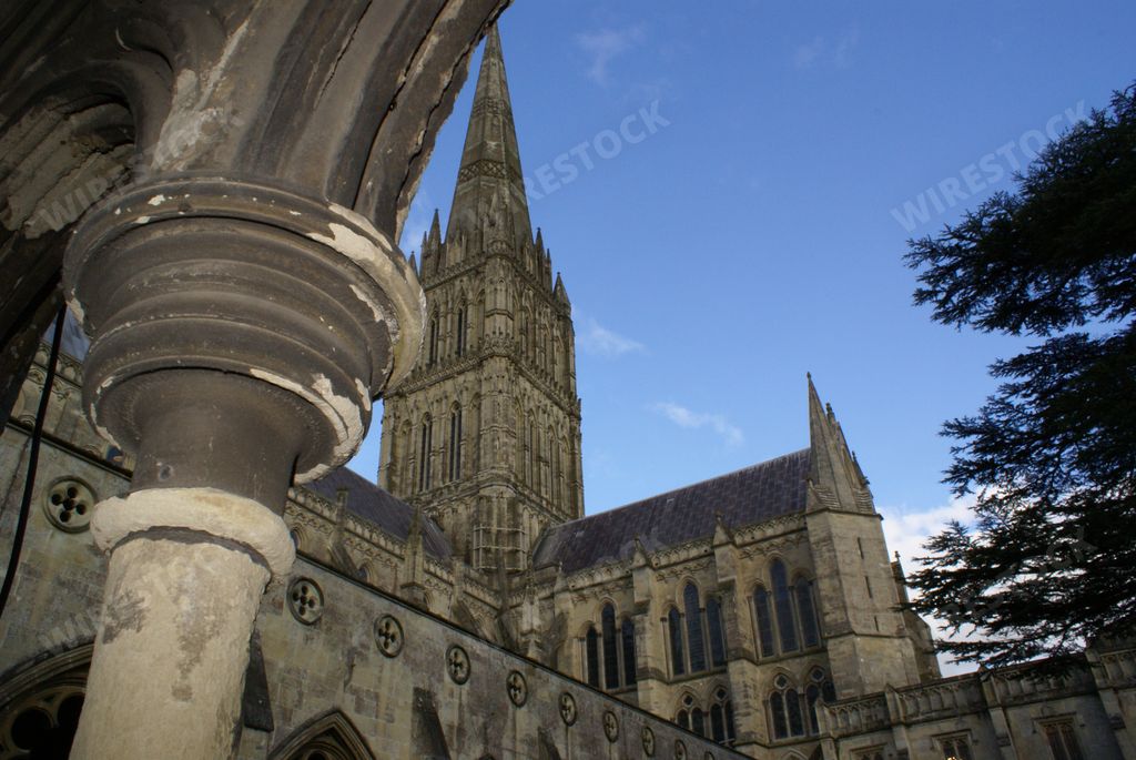 Salisbury Cathedral, Wiltshire, England. March 15 2015. The cathedral, dating from the thirteenth century, is a fine example of Early English Gothic.