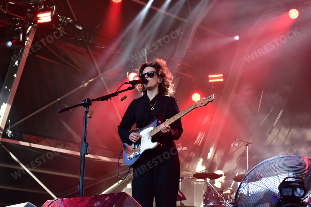Singer and songwriter Anna Calvi in performance at the Bristol Sounds music festival. Lloyds Amphitheater. Bristol, England. UK. June 25 2023.