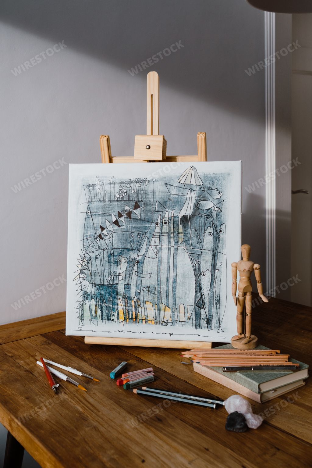 Painting and drawing in the morning light