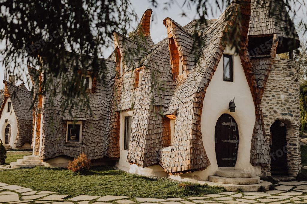 The Castelul de Lut Valea Zanelor landmark in Porumbacu de Sus, Romaniaa