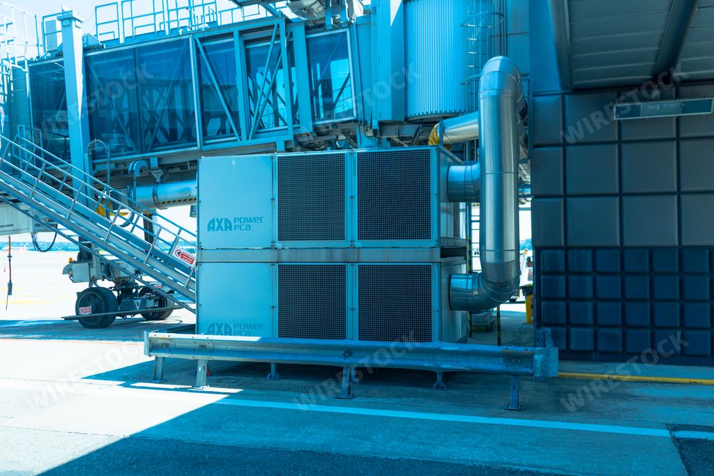 A closeup of an AXA Power PCA in the airport Malpensa, Milan