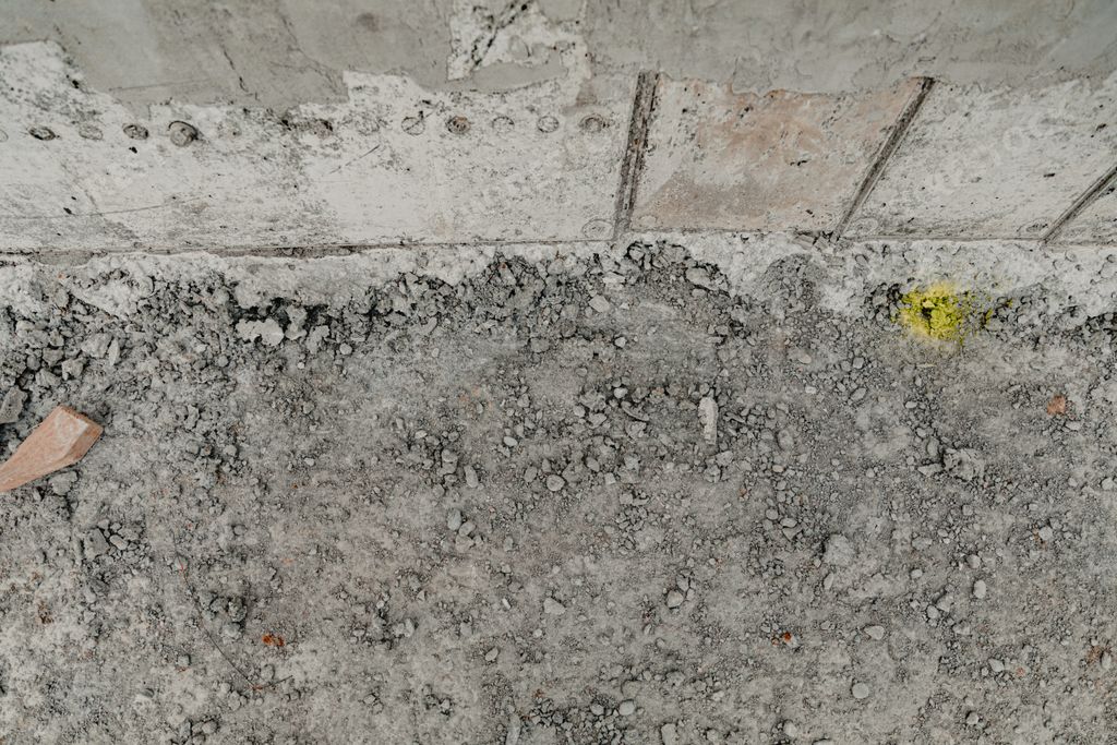 A single orange on concrete ground, minimalist setting