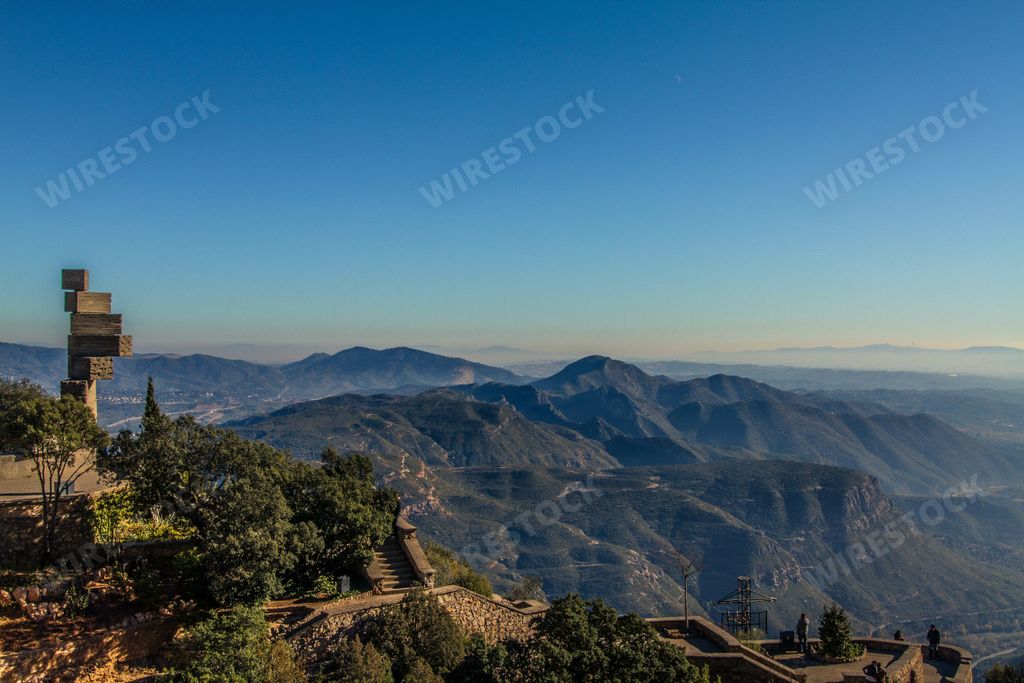 A beautiful scenery of the Montserrat Monastery stairway to heaven in Spain