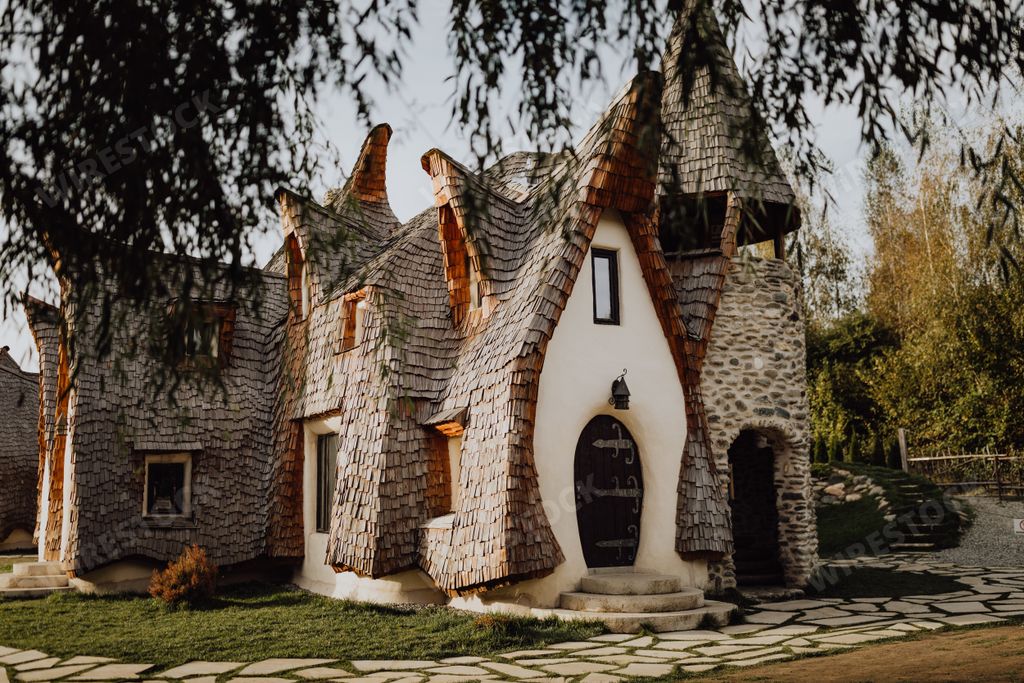 The Castelul de Lut Valea Zanelor landmark in Porumbacu de Sus, Romaniaa