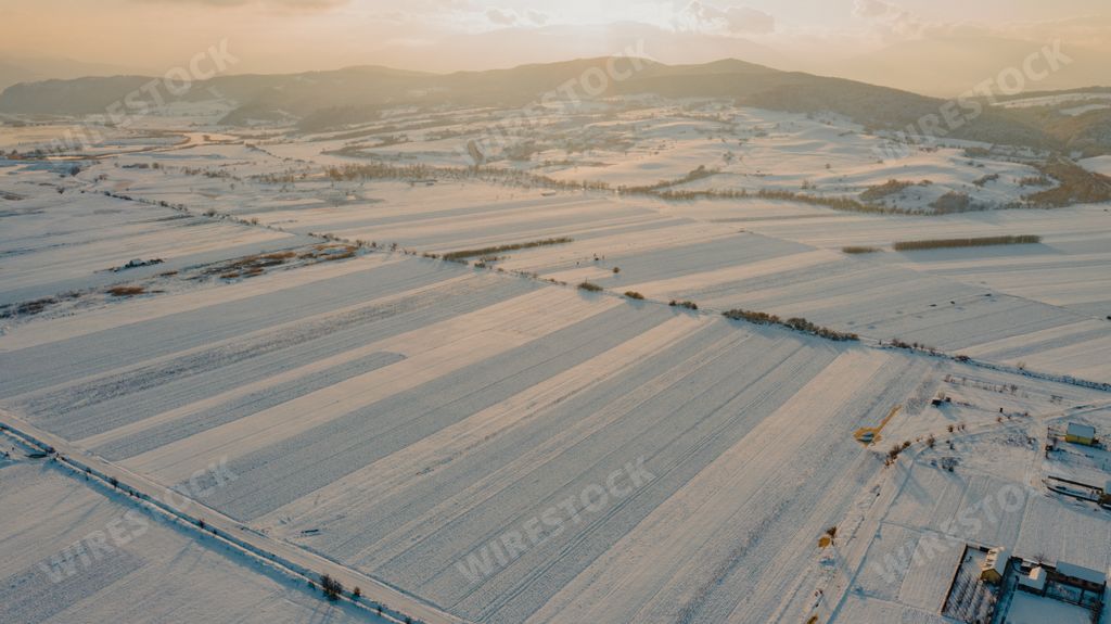 A beautiful view of a snow-covered field