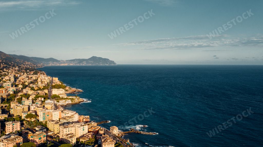 A beautiful view of the Quatro neighborhood, Liguria region, Genoa, Italy
