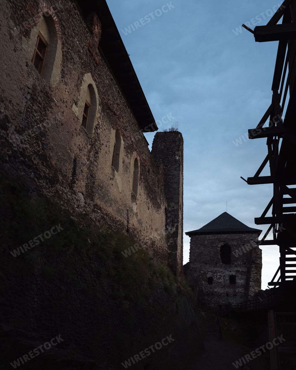 A vertical shot of a mediaeval castle at Hungary