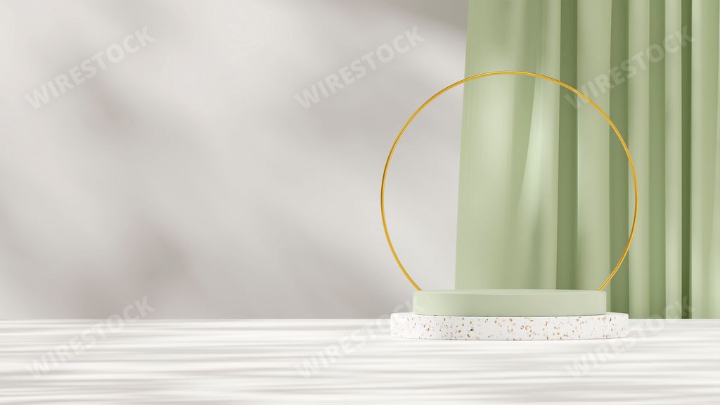 A beautiful minimalistic design of geometric frames and podiums for product display