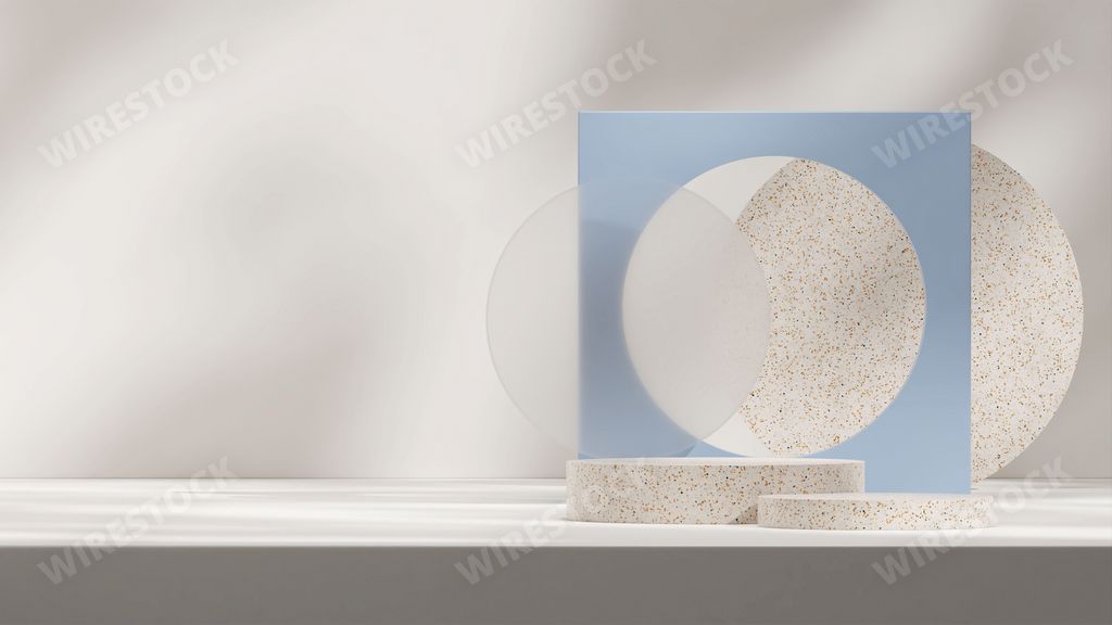 A beautiful minimalistic design of geometric frames and podiums for product display