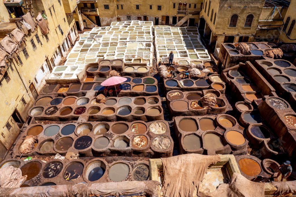 An aerial view of the city of Fez, Morocco