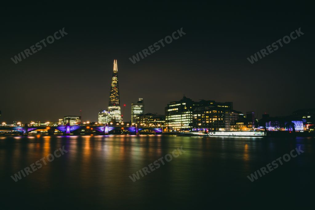 View of London at night