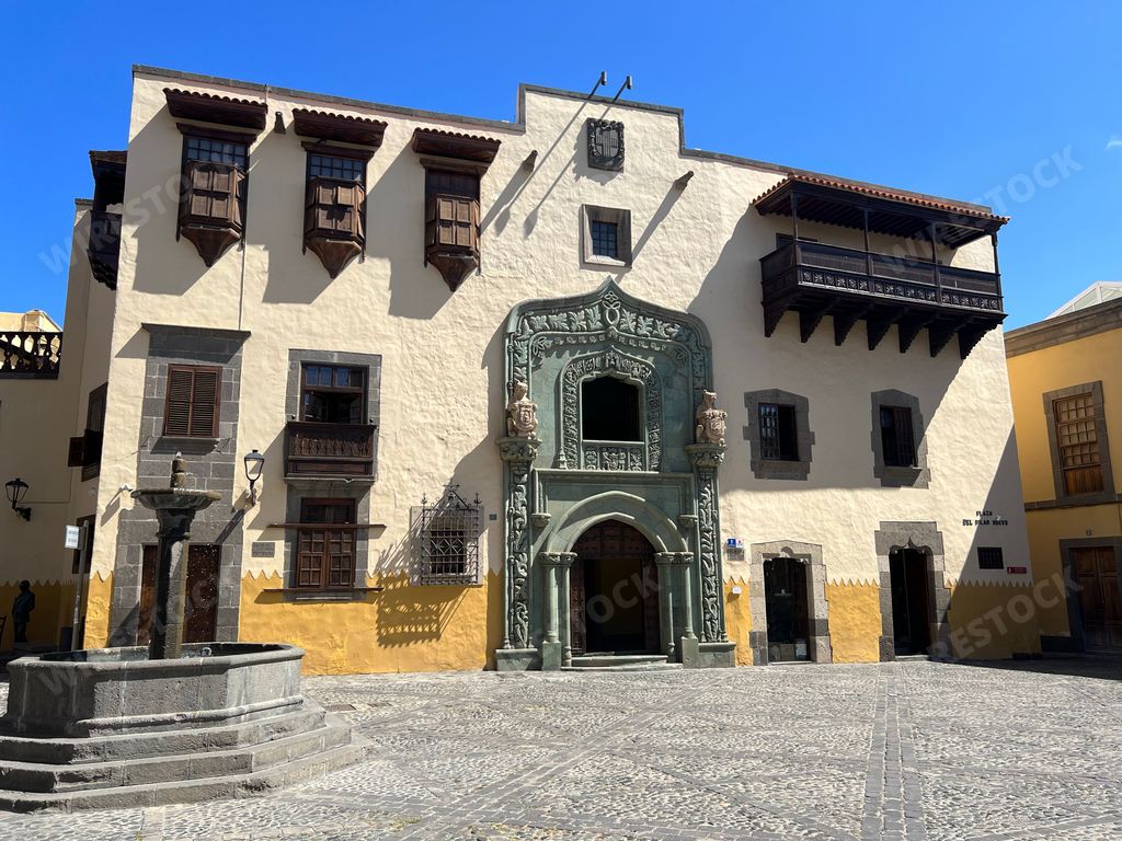 A scenic view of the House of Columbus in Las Palmas de Gran Canaria, Spain