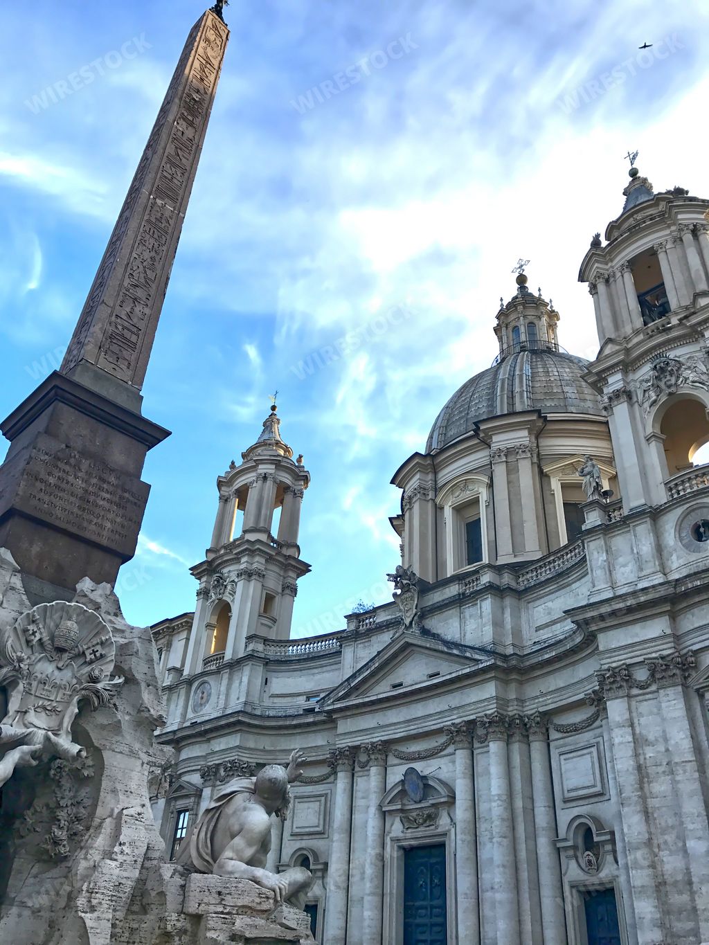 The Sant'Agnese in Agone or Sant'Agnese in Piazza Navona;  a 17-century Baroque church in Rome, Italy