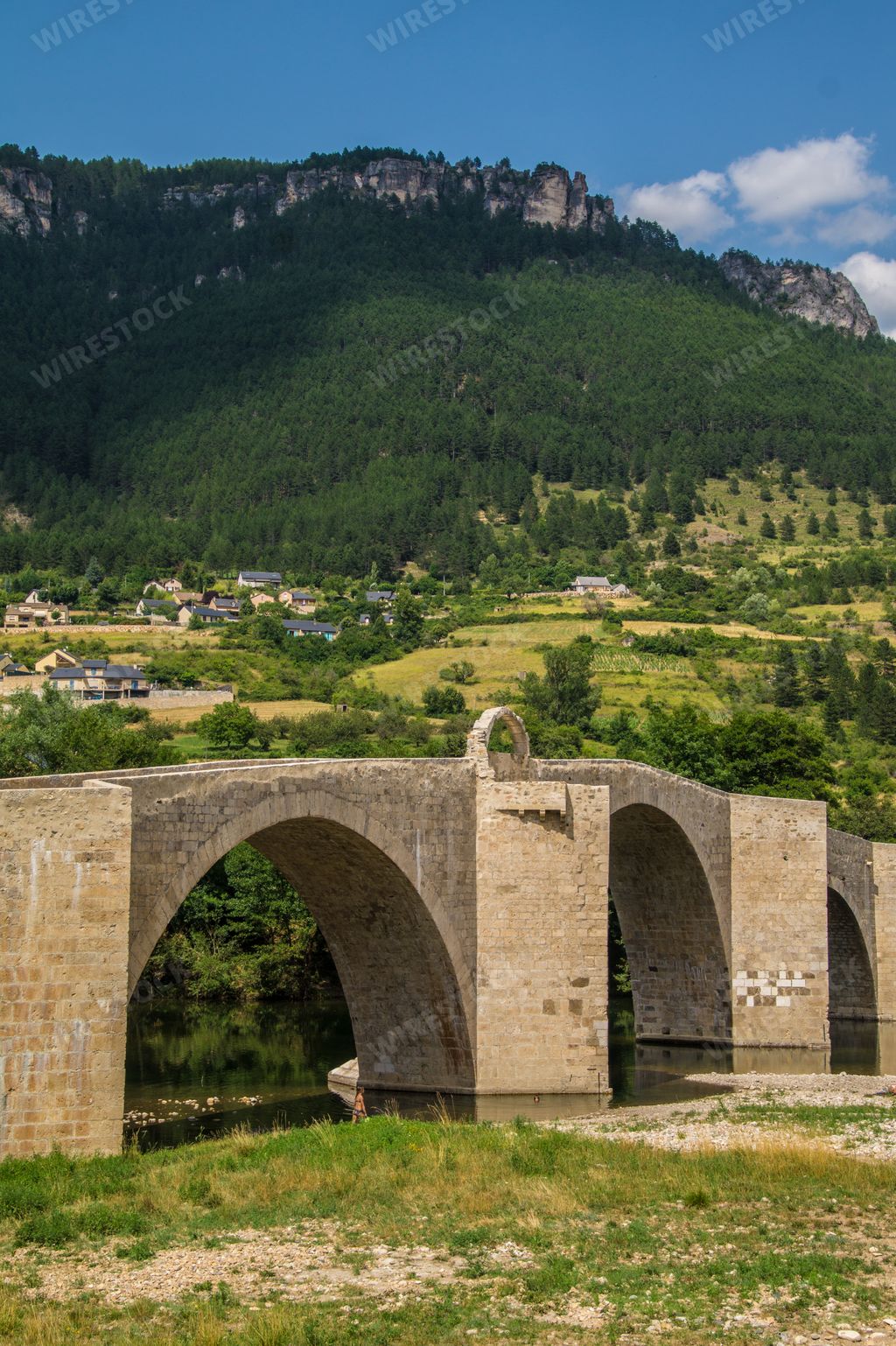 A beautiful landscape of an old bridge in Lozere, France