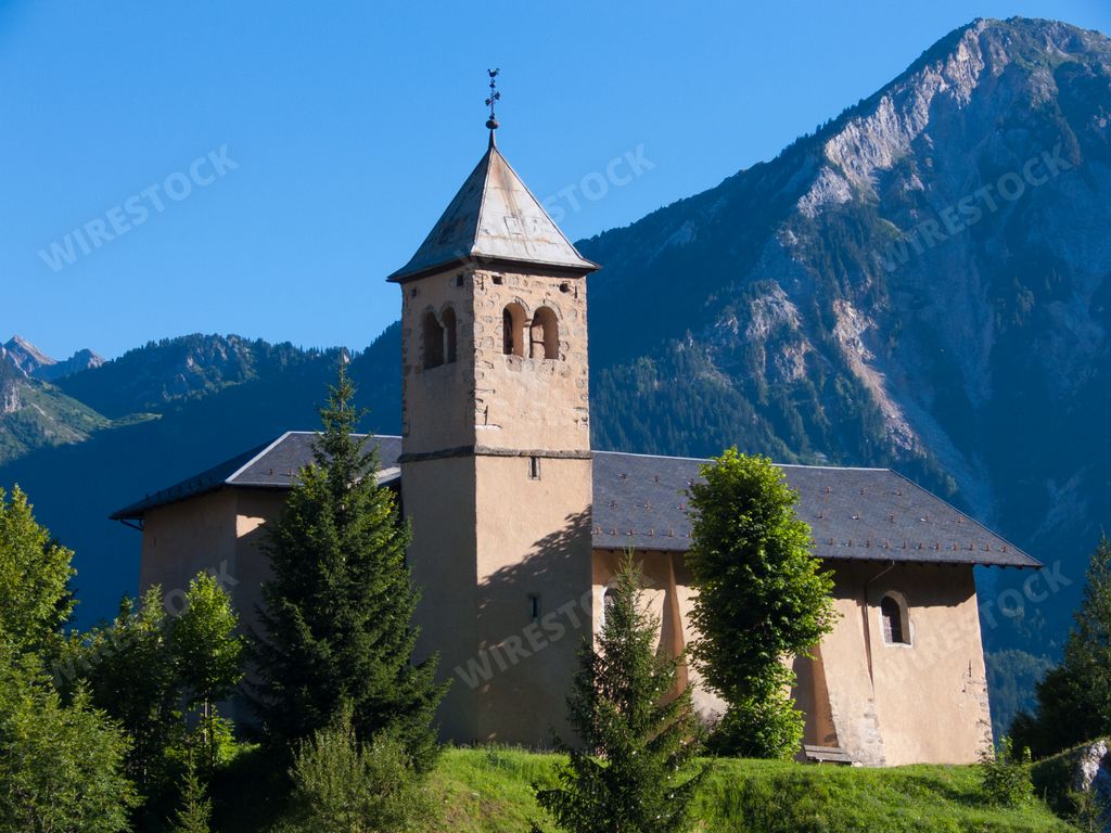 A beautiful shot of Saint Sigismond, Place of worship in France champany en vanoise,savoie, France