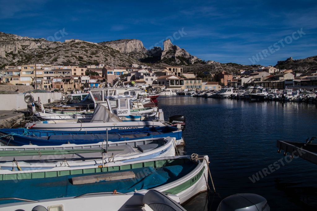 A view of Rhone river with several boats near the shore in Marseille