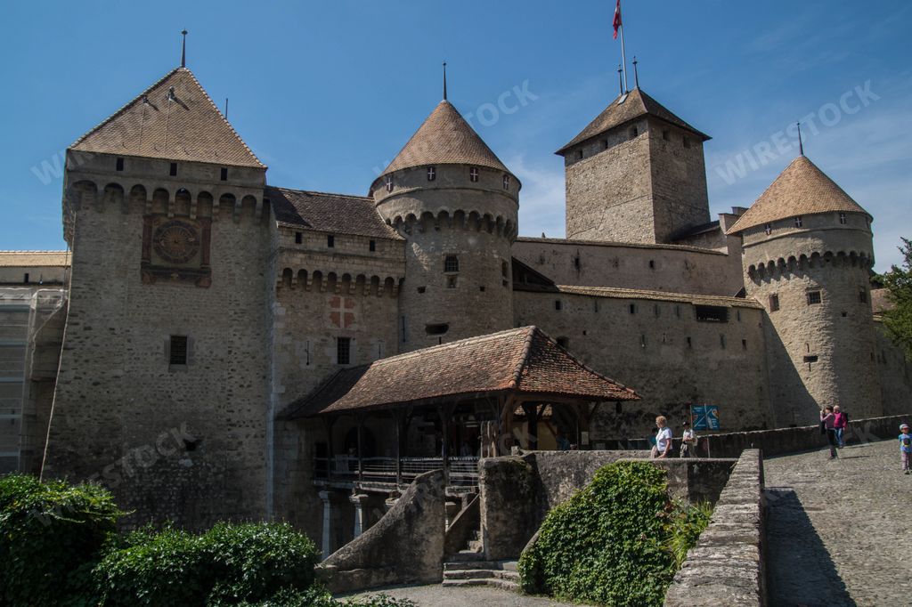 A shot of ancient building in Regional Park Gruyere upper country Chateau of oex, Switzerland