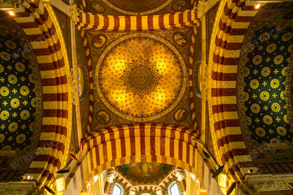 An interior of Notre-Dame de la Garde in Marseille, France