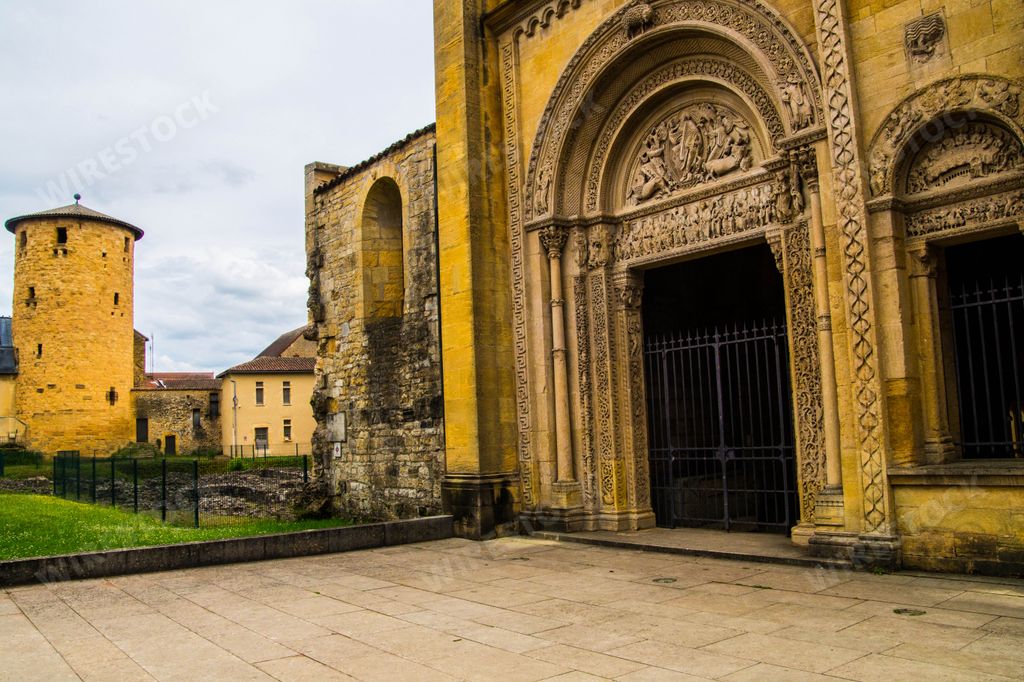 The Charlieu Abbey or St. Fortunatus' Abbey in Loire, Burgundy, France