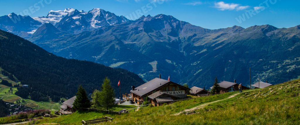 Verbier in Valais in Switzerlan, Swiss alps landscape