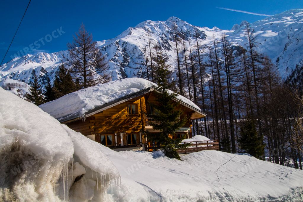 A beautiful winter landscape in the French Alps