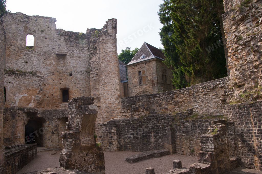 A view of the well-preserved medieval Castle Beaufort in Luxembourg