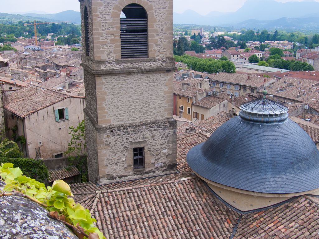 The roofs of old buildings in Crest, Drome, France