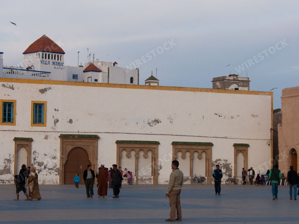 The people busy on the street in essaouira in Morocco