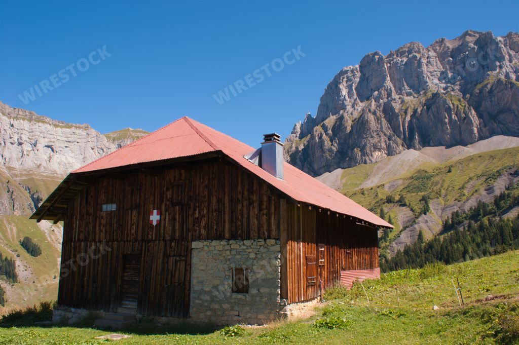 A view of the refuge de Veran, Sallanches, Haute Savoie,France