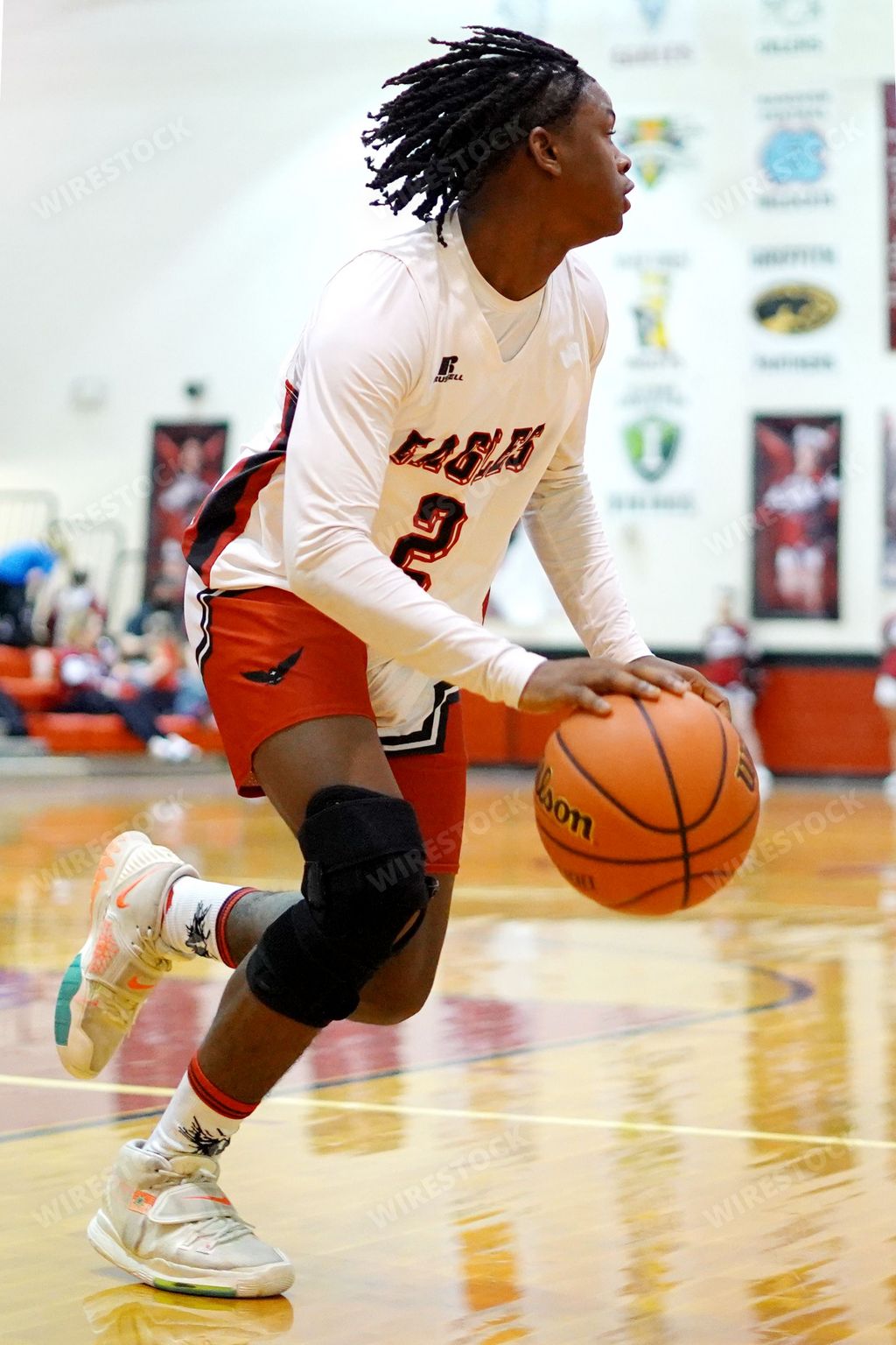 The male player during Lake Station vs Hebron Indiana high school basketball game