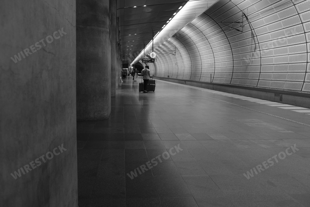 Inside of white colored train station