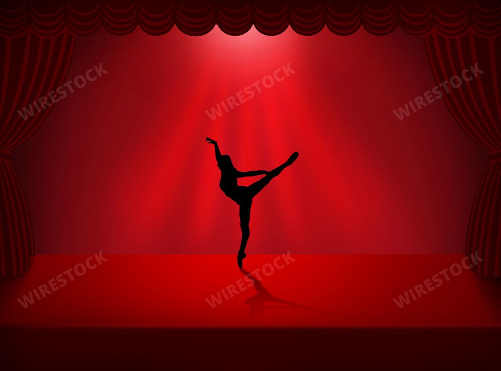 A silhouette of a beautiful dancing ballerina