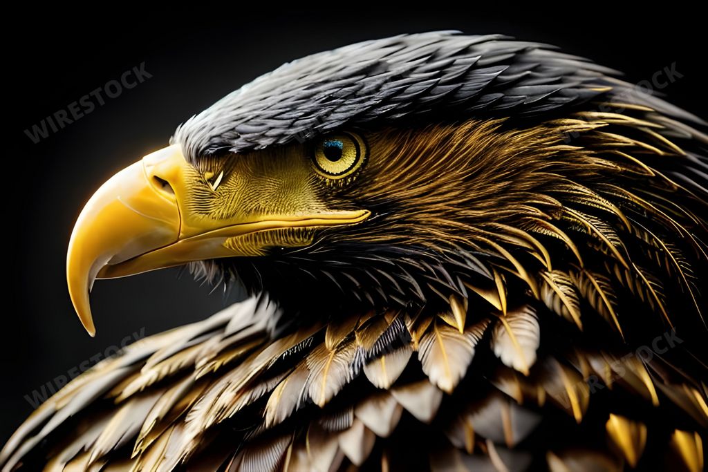 An AI-generated illustration of a closeup of an eagle.