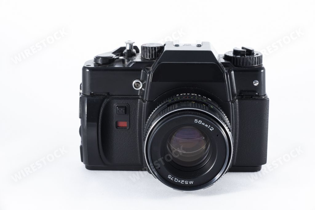 A medium format camera on white background